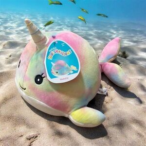 Squishmallows 8” Natalie the Narwhal – Tie-Dye Pastel | NWT